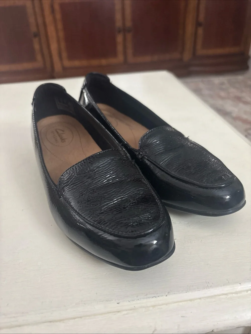 Clarks Black Patent Leather Women's Loafers